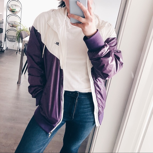 Nike Jackets & Blazers - Nike Purple + White Colour Block Windbreaker